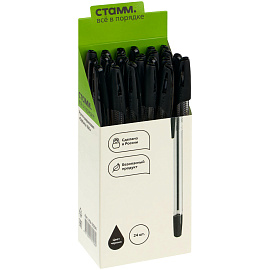 Ручка шариковая СТАММ "Орбита 100" черная, 0,7мм фото Ручка шариковая СТАММ "Орбита 100" черная, 0,7мм