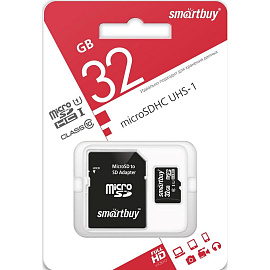 Карта памяти 32 ГБ microSDHC SmartBuy SB32GBSDCL10-01 Class 10 фото Карта памяти 32 ГБ microSDHC SmartBuy SB32GBSDCL10-01 Class 10