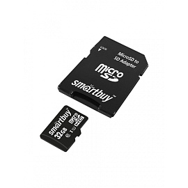 Карта памяти 32 ГБ microSDHC SmartBuy SB32GBSDCL10-01 Class 10 фото Карта памяти 32 ГБ microSDHC SmartBuy SB32GBSDCL10-01 Class 10
