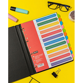 Разделитель листов пластиковый Attache Selection А4+ 12 листов по цветам (246x305 мм)