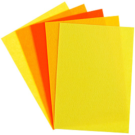 Фетр ArtSpace, А4, 5л., 5цв., 2мм, оттенки желтого