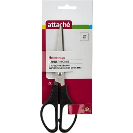 Ножницы 169 мм Attache с пластиковыми симметричными ручками черного цвета