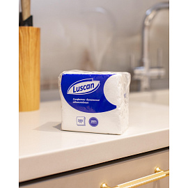Салфетки бумажные Luscan 1-слойные 24х24 см белые (100 листов в пачке) фото Салфетки бумажные Luscan 1-слойные 24х24 см белые (100 листов в пачке)