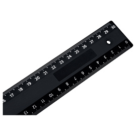 Линейка 30см СТАММ, пластиковая, 2 шкалы, непрозрачная, черная, европодвес фото Линейка 30см СТАММ, пластиковая, 2 шкалы, непрозрачная, черная, европодвес