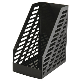 Лоток вертикальный для бумаг 160 мм Стамм XXL пластиковый черный фото Лоток вертикальный для бумаг 160 мм Стамм XXL пластиковый черный