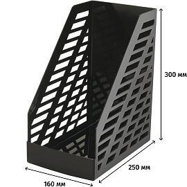 Лоток вертикальный для бумаг 160 мм Стамм XXL пластиковый черный фото Лоток вертикальный для бумаг 160 мм Стамм XXL пластиковый черный