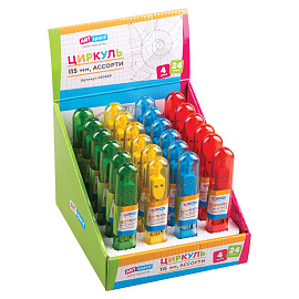 Циркуль ArtSpace металлический, 115мм, пластиковый пенал, ассорти фото Циркуль ArtSpace металлический, 115мм, пластиковый пенал, ассорти