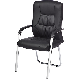 Конференц-кресло Easy Chair 807 VPU черное (искусственная кожа, металл хромированный)