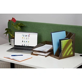 Лоток вертикальный для бумаг 90 мм Attache City пластиковый серый