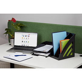 Лоток вертикальный для бумаг 90 мм Attache City пластиковый черный