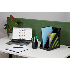 Лоток вертикальный для бумаг 90 мм Attache City пластиковый черный