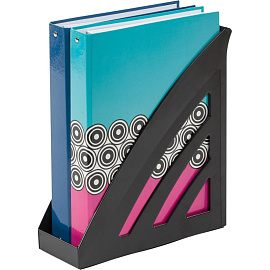 Лоток вертикальный для бумаг 90 мм Attache City пластиковый черный