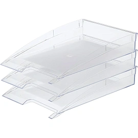 Лоток горизонтальный для бумаг Attache City пластиковый прозрачный