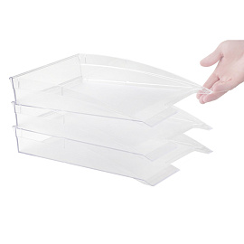 Лоток горизонтальный для бумаг Attache City пластиковый прозрачный