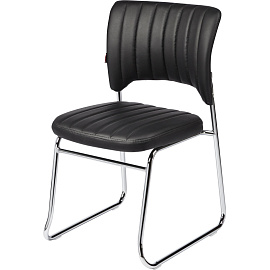 Стул офисный Easy Chair 809VPU черный (искусственная кожа, металл хромированный)