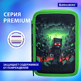 Пенал BRAUBERG, 3 отделения, полиэстер, 21х14 см, "Night warrior", 272333