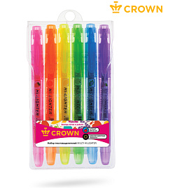 Набор текстовыделителей Crown Multi Hi-Lighter Aroma (толщина линии 1-4 мм, 6 цветов) фото Набор текстовыделителей Crown Multi Hi-Lighter Aroma (толщина линии 1-4 мм, 6 цветов)