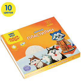 Пластилин Мульти-Пульти "Енот на Аляске", 10 цветов, 150г, со стеком, картон фото Пластилин Мульти-Пульти "Енот на Аляске", 10 цветов, 150г, со стеком, картон