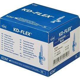 Кран 3-ходовой инфузионный KD-FLEX синий (50 штук в упаковке)