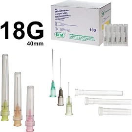 Игла инъекционная SFM 18G (1.2х40 мм, 100 штук в упаковке)