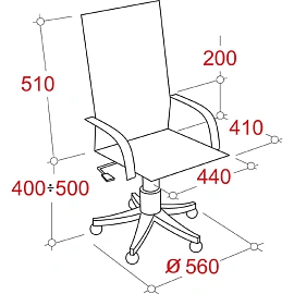 Кресло для руководителя Черри чёрное (экокожа, пластик)