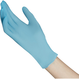 Перчатки медицинские смотровые нитриловые Benovy текстурированные нестерильные неопудренные размер XL (9-10) голубые (100 пар/200 штук в упаковке)