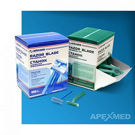 Станок для бритья операц. поля с 1 лезвием, Apexmed 100шт/уп