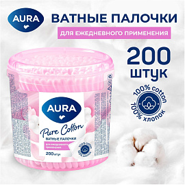 Палочки ватные Aura 200 штук фото Палочки ватные Aura 200 штук