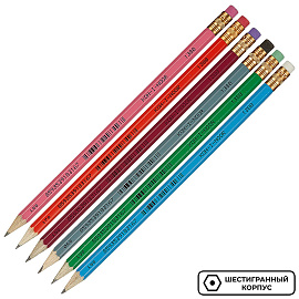 Карандаш чернографитный НВ с ластиком Koh-I-Noor Astra 1380 заточенный шестигранный фото Карандаш чернографитный НВ с ластиком Koh-I-Noor Astra 1380 заточенный шестигранный