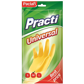 Перчатки латексные Paclan Practi Universal с хлопковым напылением желтые (размер 8, M) фото Перчатки латексные Paclan Practi Universal с хлопковым напылением желтые (размер 8, M)