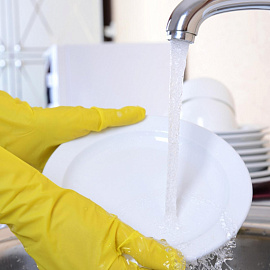 Перчатки латексные Paclan Practi Universal с хлопковым напылением желтые (размер 8, M) фото Перчатки латексные Paclan Practi Universal с хлопковым напылением желтые (размер 8, M)