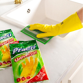 Перчатки латексные Paclan Practi Universal с хлопковым напылением желтые (размер 8, M) фото Перчатки латексные Paclan Practi Universal с хлопковым напылением желтые (размер 8, M)