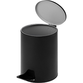 Ведро мусорное 15 л нержавеющая сталь с педалью с крышкой чёрное (30.7x25x25 см) фото Ведро мусорное 15 л нержавеющая сталь с педалью с крышкой чёрное (30.7x25x25 см)