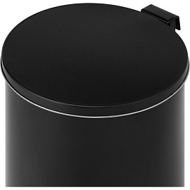 Ведро мусорное 15 л нержавеющая сталь с педалью с крышкой чёрное (30.7x25x25 см) фото Ведро мусорное 15 л нержавеющая сталь с педалью с крышкой чёрное (30.7x25x25 см)