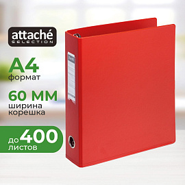 Папка на 4-х кольцах Bantex (Attache Selection) коллекция Strong A4 60 мм красная до 400 листов