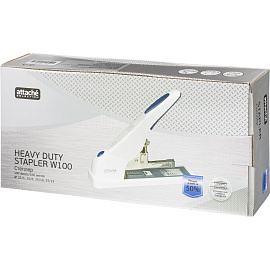 Степлер мощный Attache Selection Terminator до 100 листов белый (скобы № 23/10, 23/13, энергосберегающий)