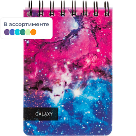 Блокнот Attache Selection Space Galaxy А6 120 листов белый в клетку на спирали (102х154 мм)