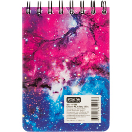 Блокнот Attache Selection Space Galaxy А6 120 листов белый в клетку на спирали (102х154 мм)
