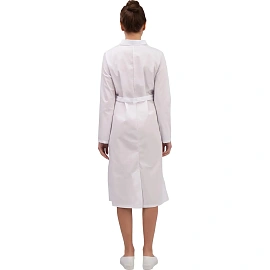 Халат медицинский женский м01-ХЛ белый/бирюзовый (размер 64-66, рост 170-176)