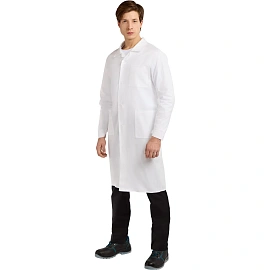 Халат рабочий у02-ХЛ мужской белый (размер 64-66, рост 170-176)