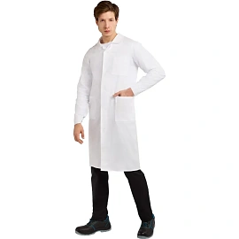 Халат рабочий у02-ХЛ мужской белый (размер 64-66, рост 170-176)