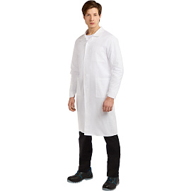 Халат рабочий у02-ХЛ мужской белый (размер 68-70, рост 170-176)