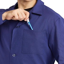 Халат рабочий у02-ХЛ мужской синий (размер 68-70, рост 170-176)