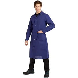 Халат рабочий у02-ХЛ мужской синий (размер 68-70, рост 170-176)