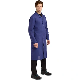 Халат рабочий у02-ХЛ мужской синий (размер 64-66, рост 182-188)