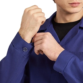 Халат рабочий у02-ХЛ мужской синий (размер 68-70, рост 182-188)