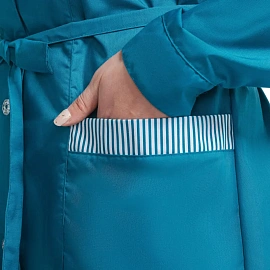 Халат для горничных и уборщиц у01-ХЛ с длинным рукавом бирюзовый (размер 40-42, рост 158-164)