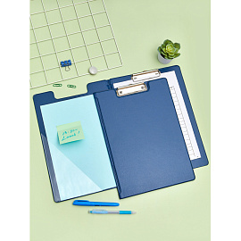 Папка-планшет с крышкой Bantex (Attache Selection) A4 синяя из картона