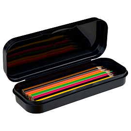 Пенал-футляр, 215*90*43 СТАММ "Космонавты", черный металлик