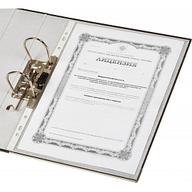 Папка-регистратор Attache ПБП1 75 мм чёрная бумага с защитным уголком